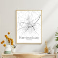 Harrisonburg Virginia City Map Poster - GroovyGrove