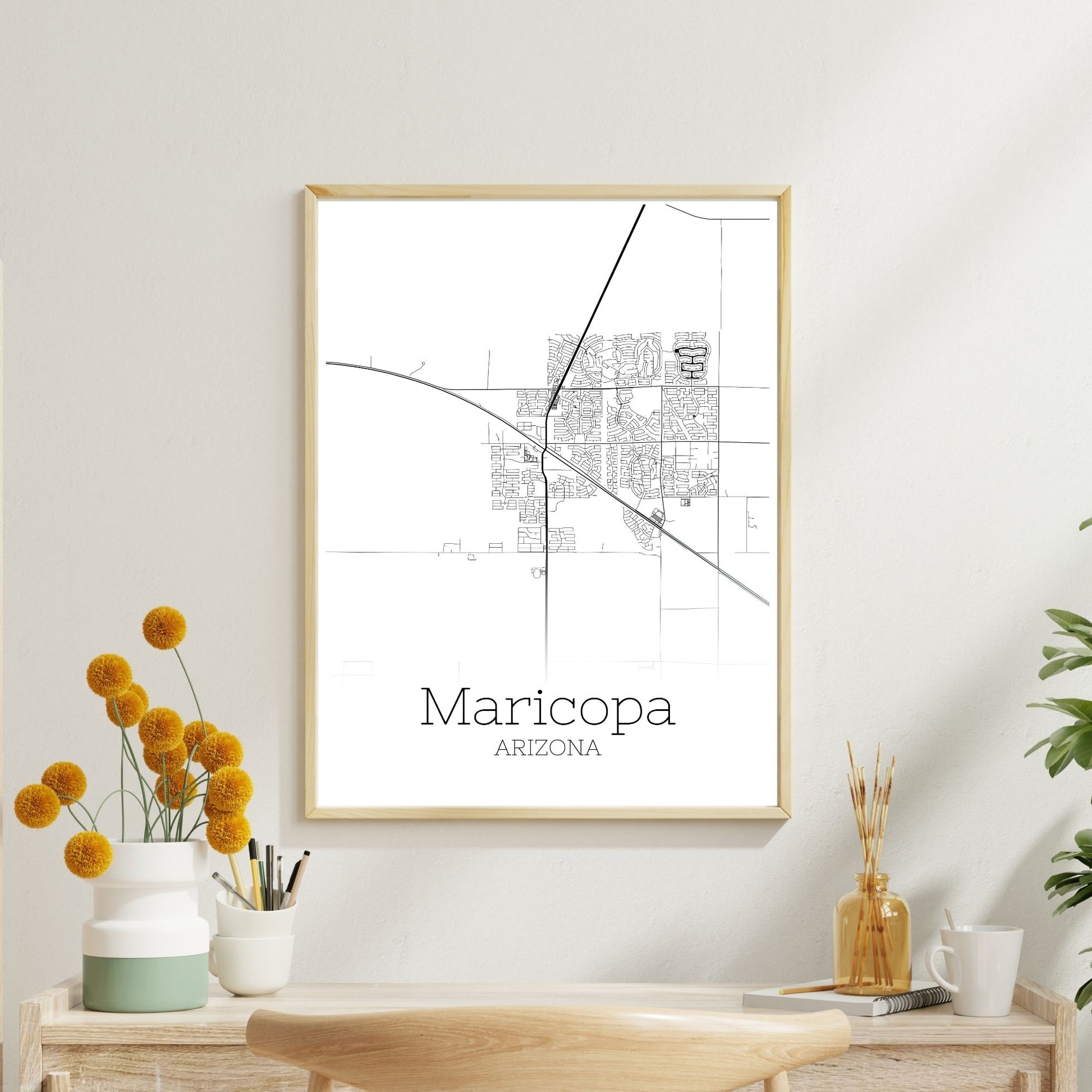 Maricopa Arizona City Map Poster - GroovyGrove