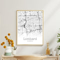 Lombard Illinois City Map Poster - GroovyGrove