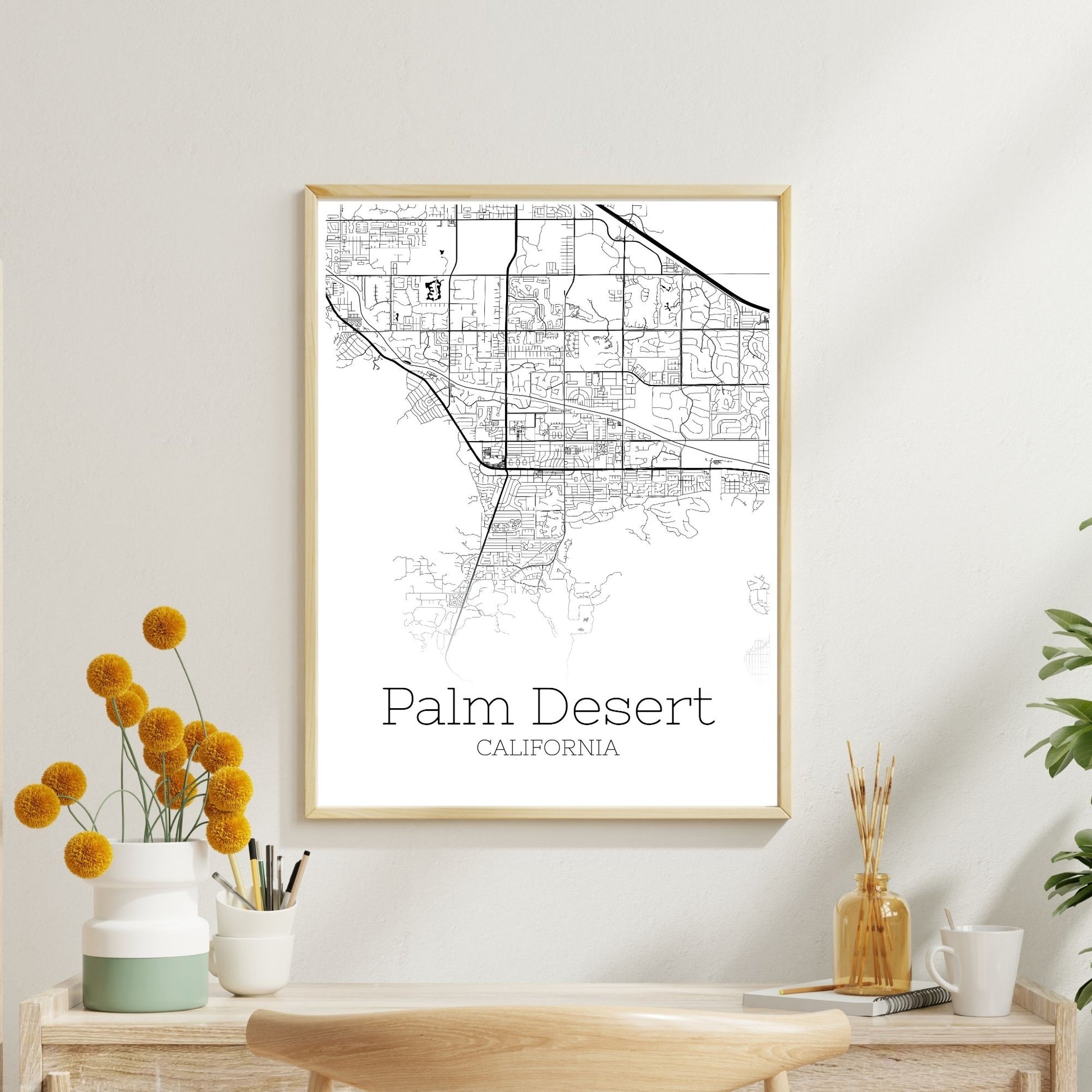 Palm Desert California City Map Poster - GroovyGrove