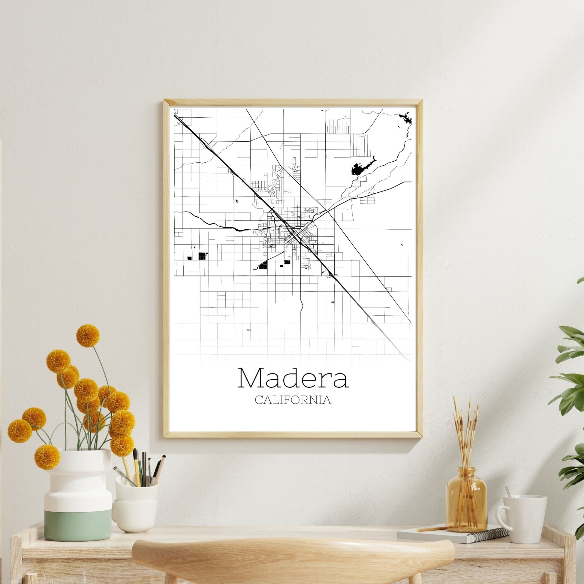 Madera California City Map Poster - GroovyGrove