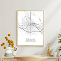 Minot North Dakota City Map Poster - GroovyGrove