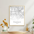 Pearland Texas City Map Poster - GroovyGrove