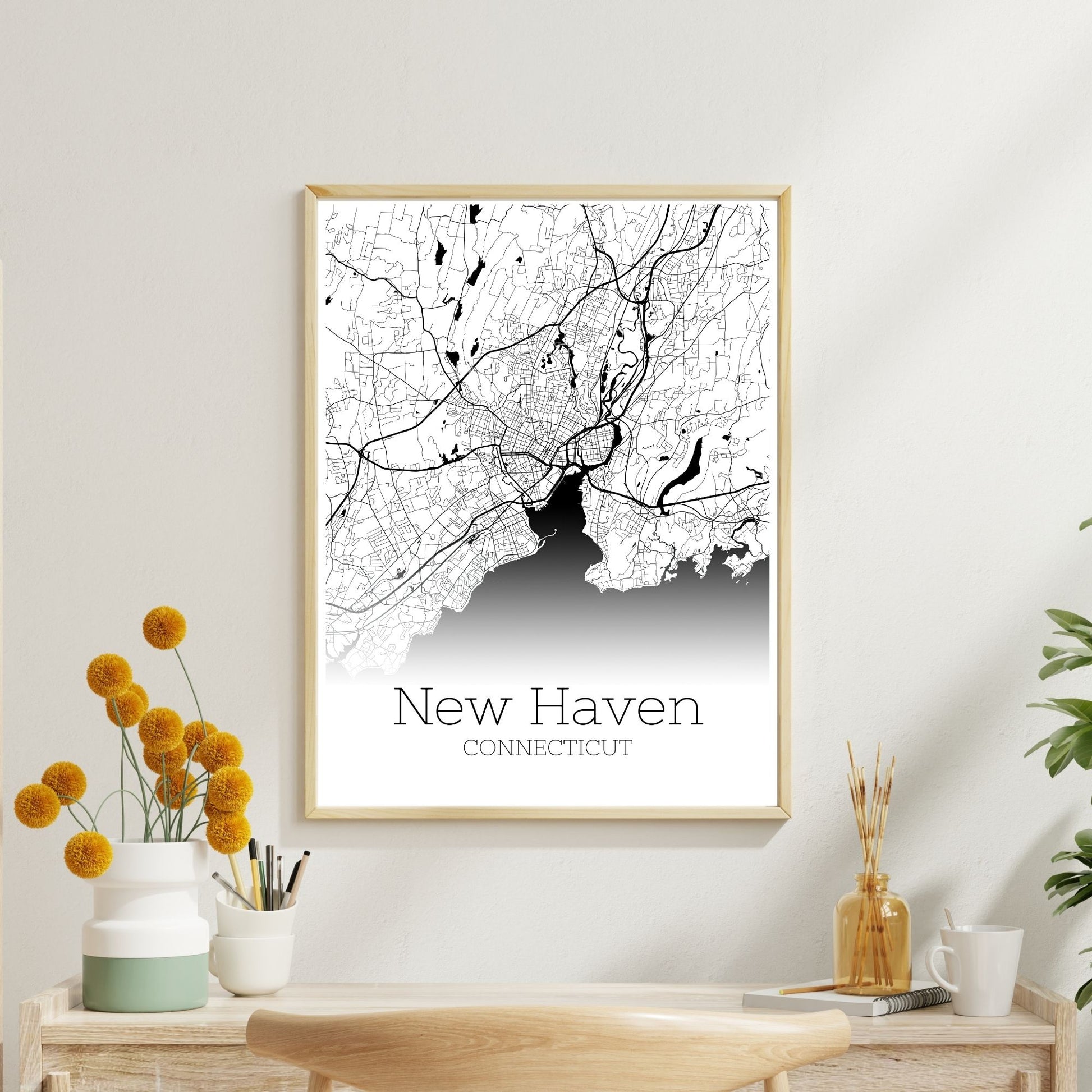 New Haven Connecticut City Map Poster - GroovyGrove