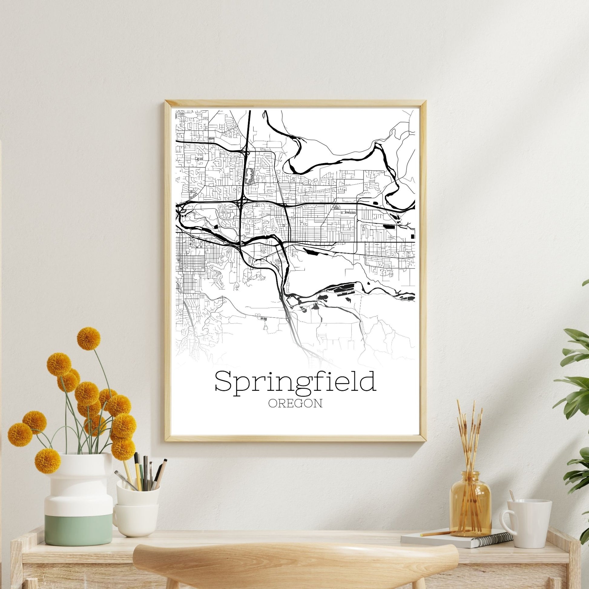 Springfield Oregon City Map Poster - GroovyGrove