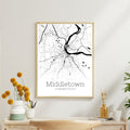 Middletown Connecticut City Map Poster - GroovyGrove