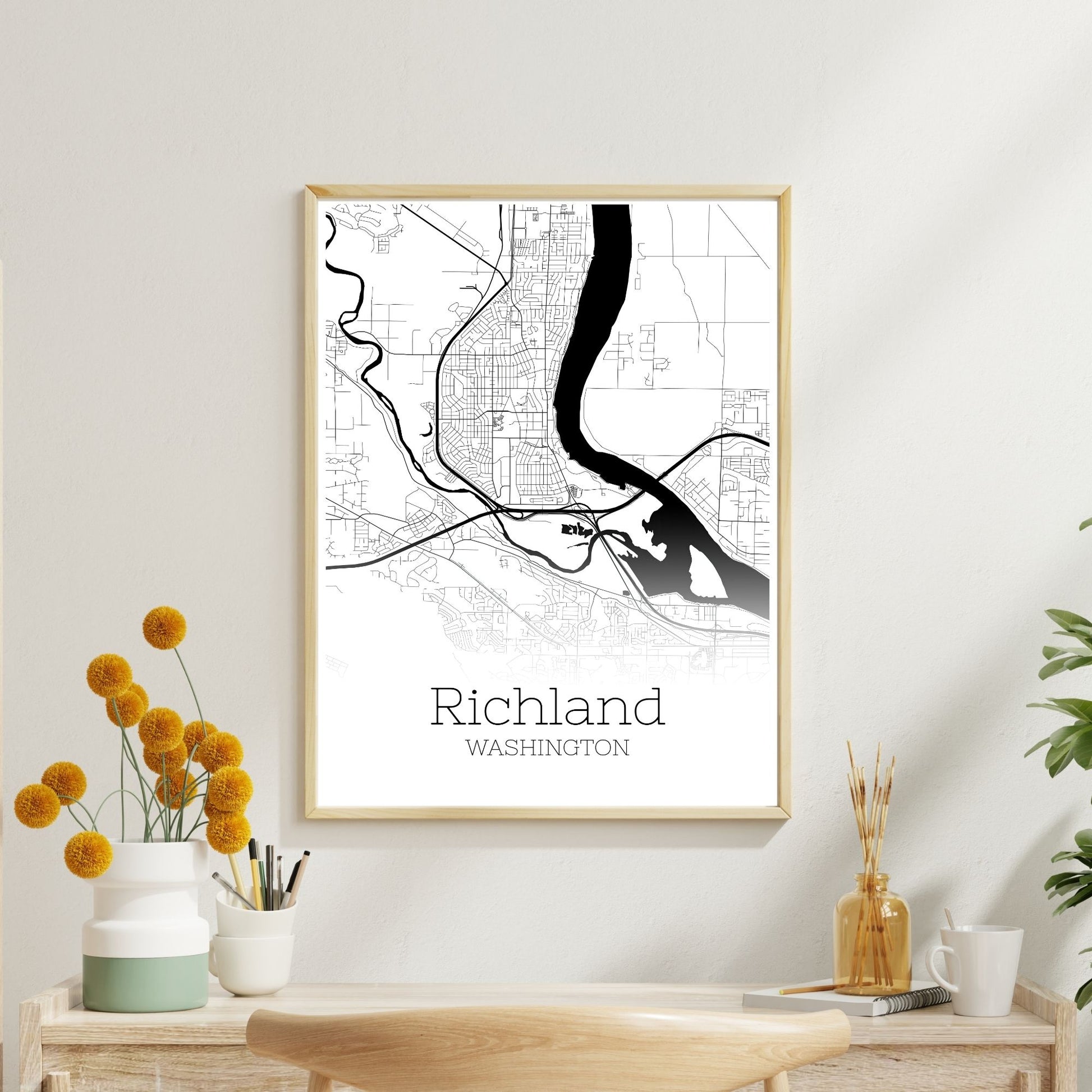 Richland Washington City Map Poster - GroovyGrove