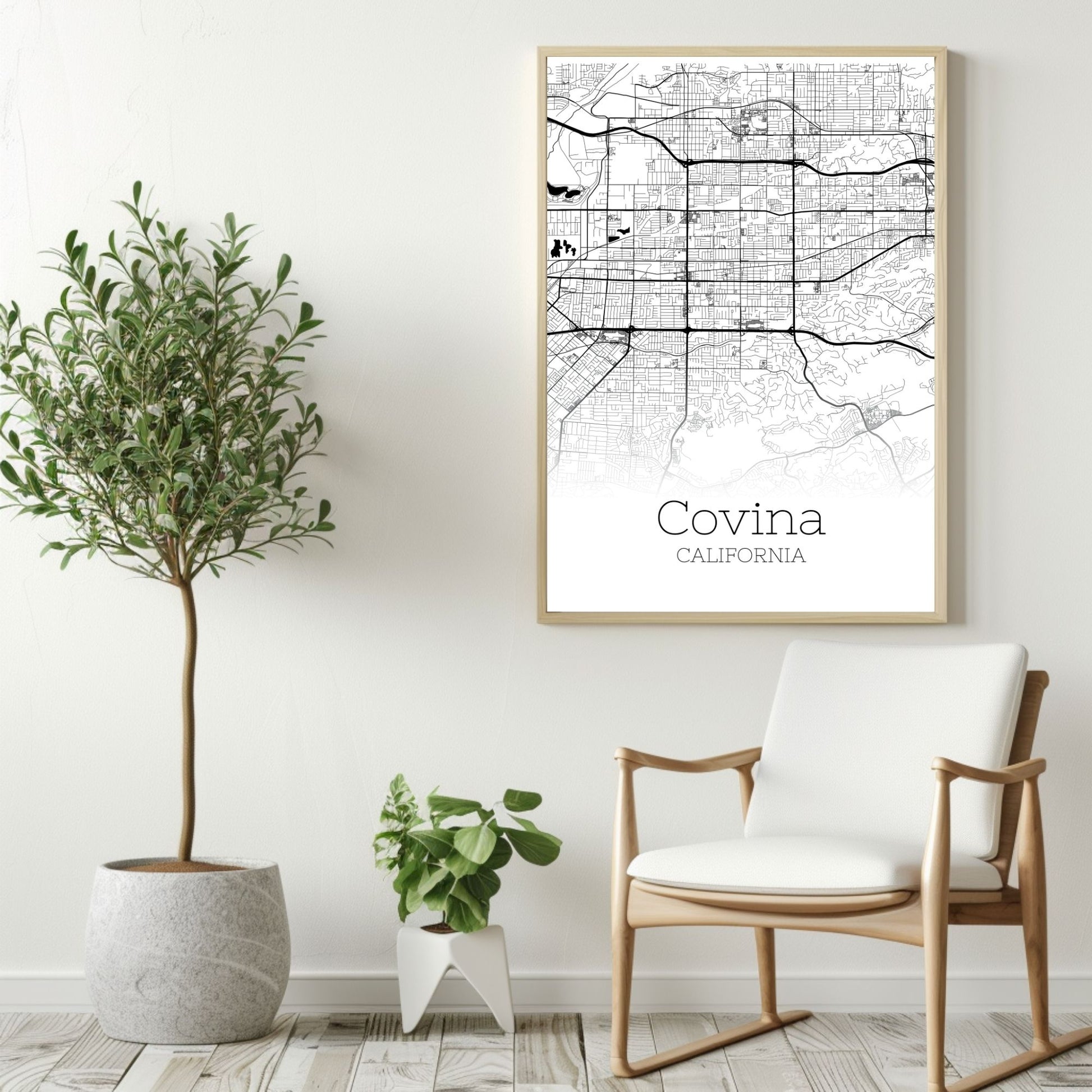 Covina California City Map Poster - GroovyGrove