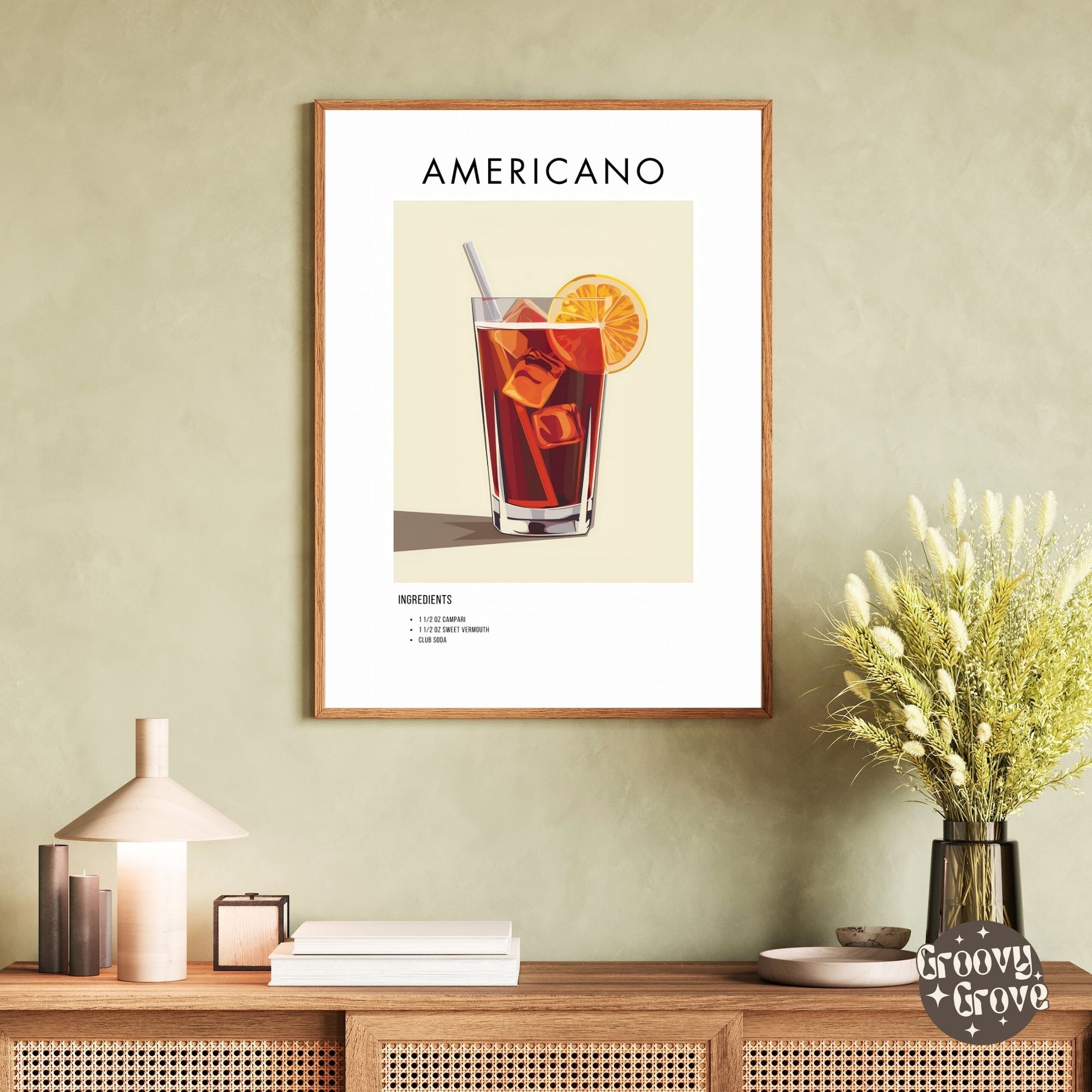 Americano Retro Cocktail Poster - GroovyGrove