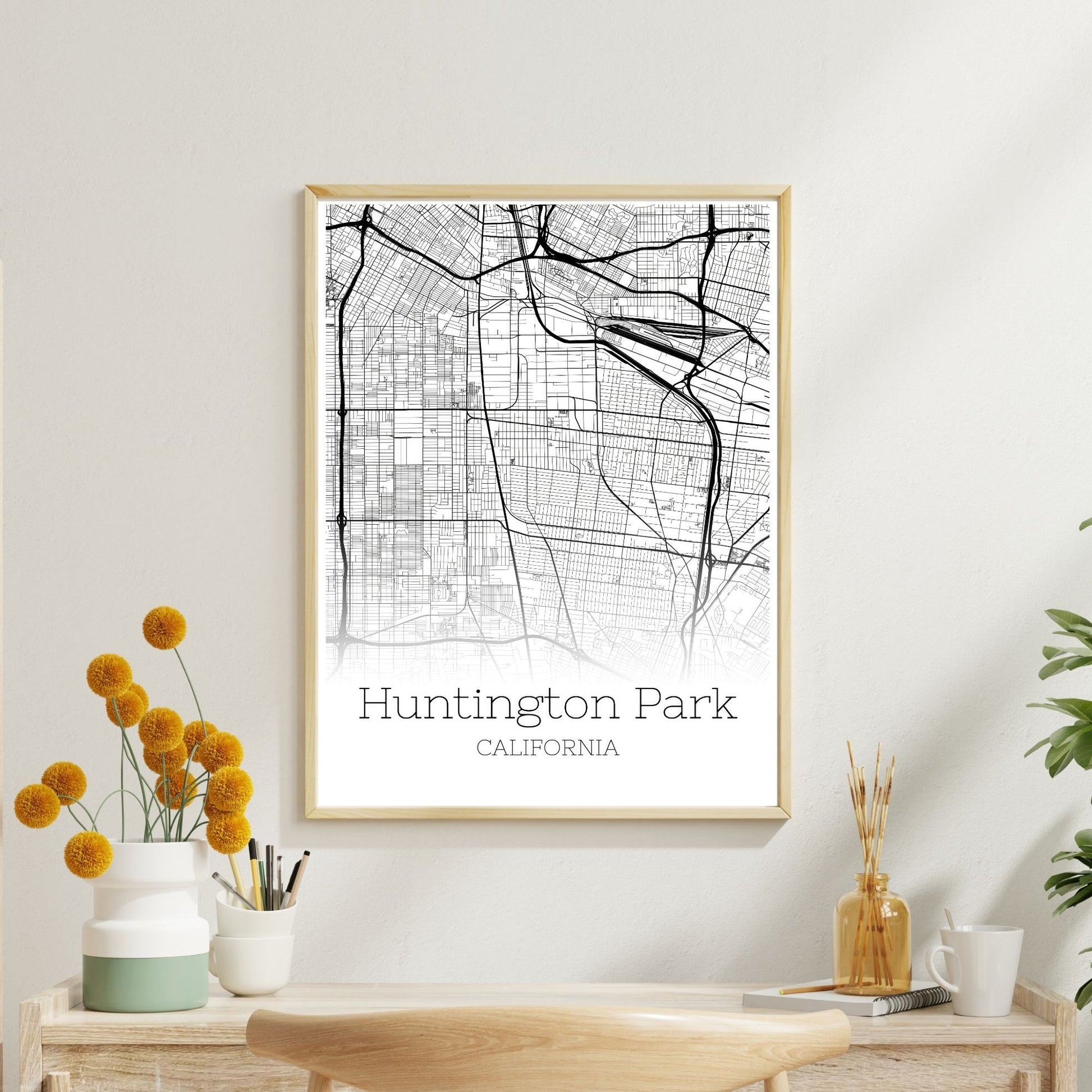 Huntington Park California City Map Poster - GroovyGrove