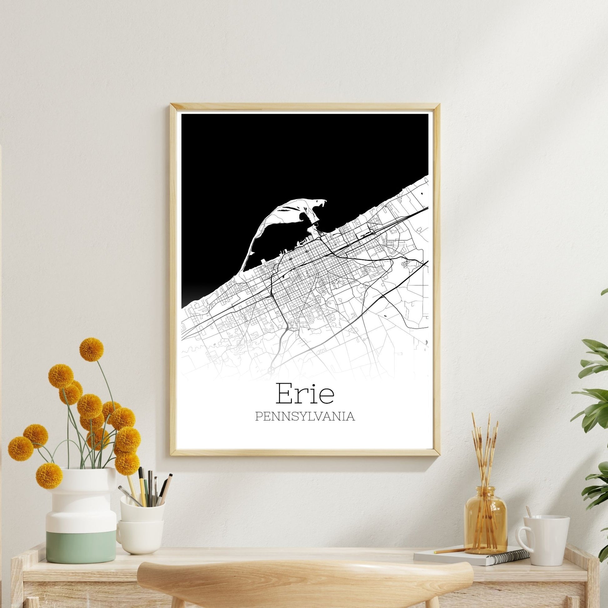 Erie Pennsylvania City Map Poster - GroovyGrove