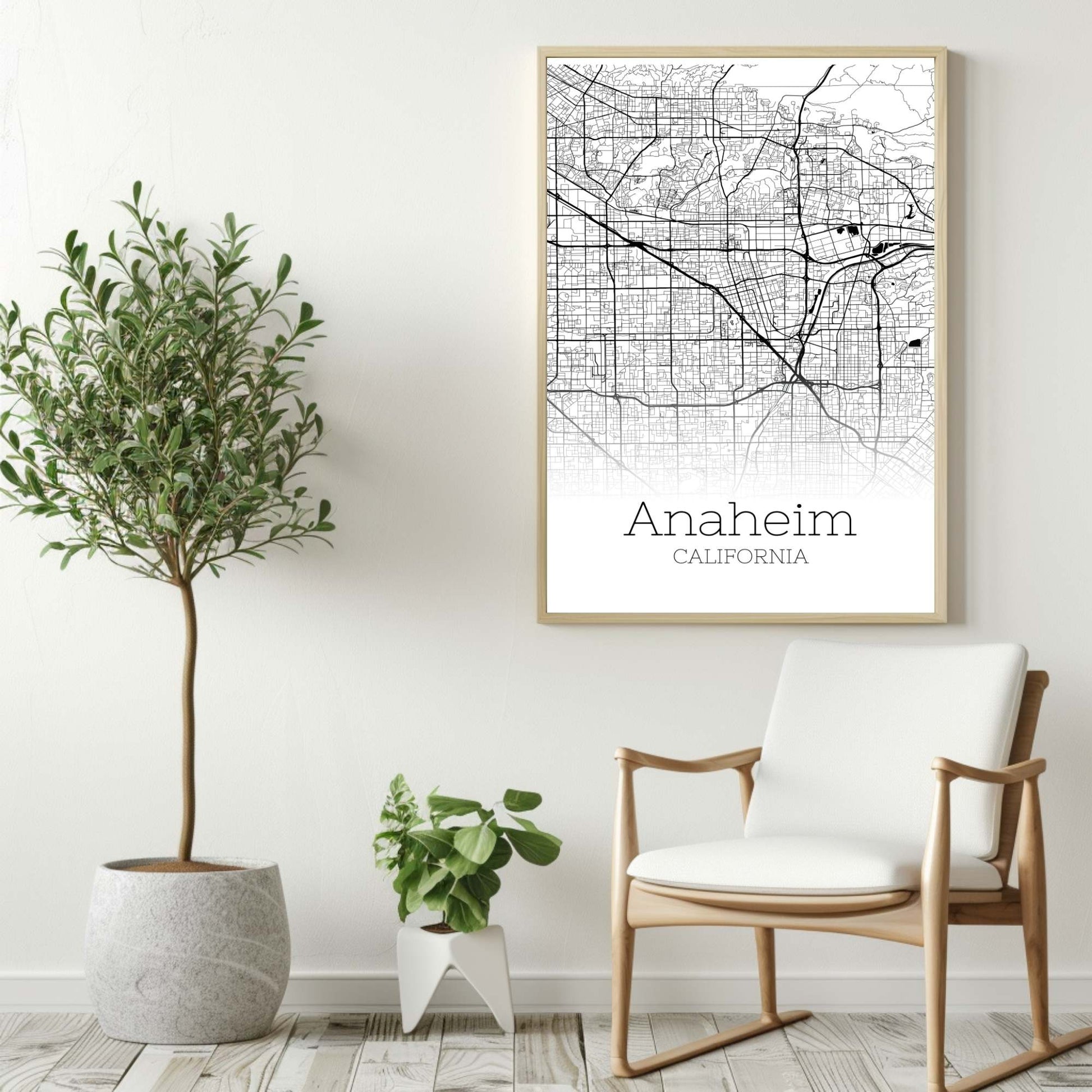 Anaheim California City Map Poster - GroovyGrove