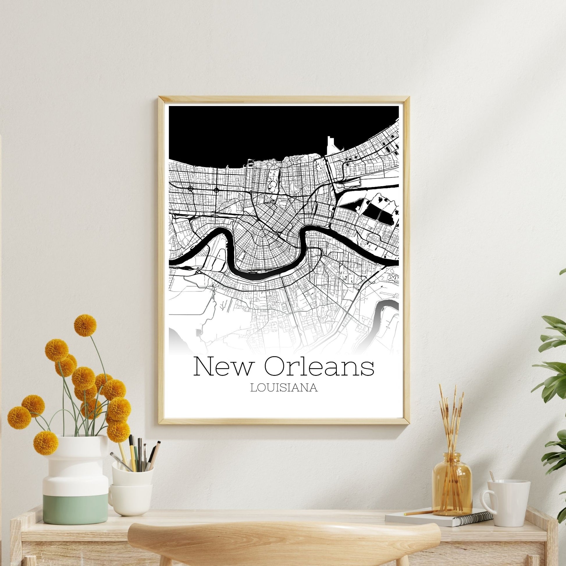 New Orleans Louisiana City Map Poster - GroovyGrove