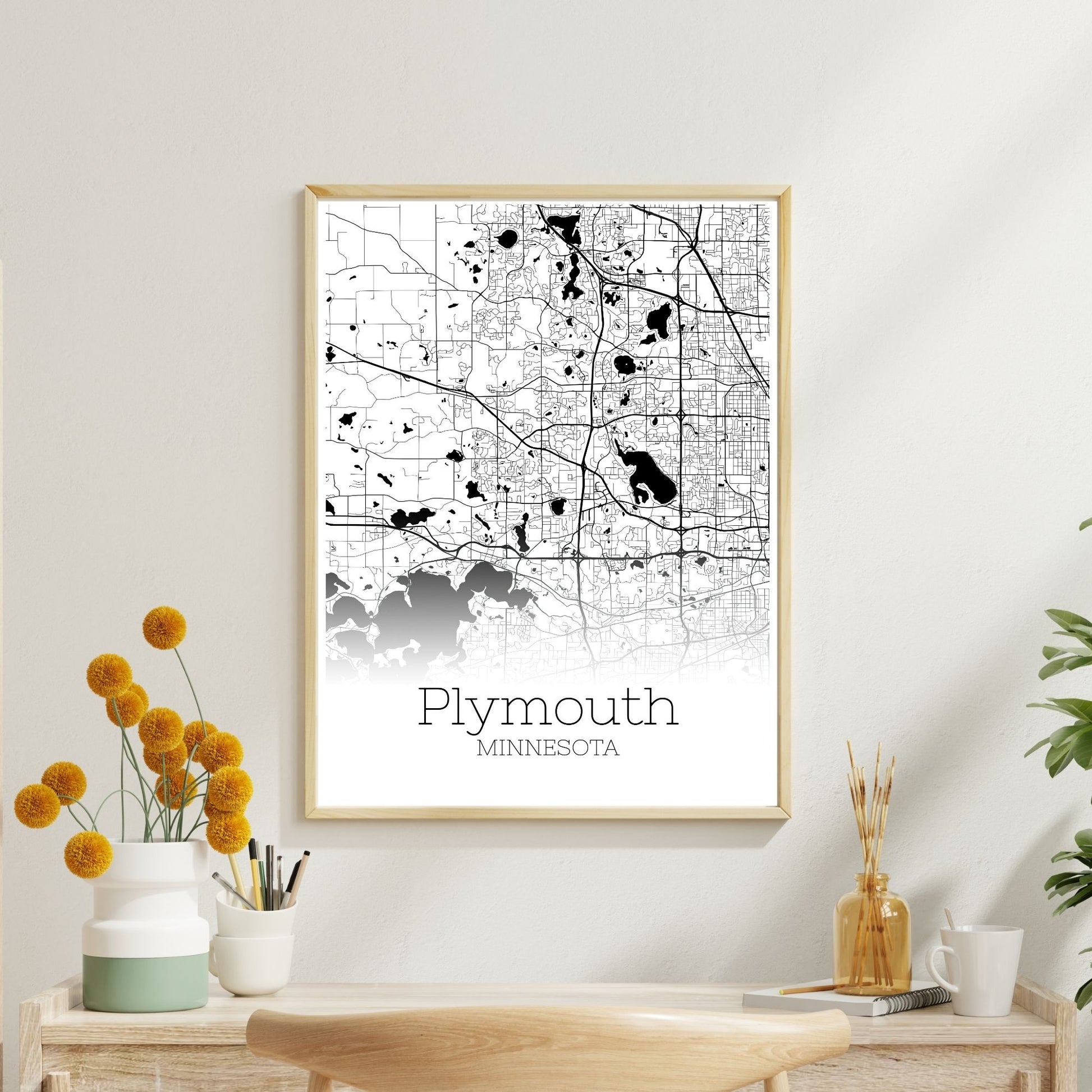 Plymouth Minnesota City Map Poster - GroovyGrove