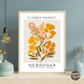 Nebraska Flower Market Poster - GroovyGrove