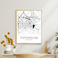 Hattiesburg Mississippi City Map Poster - GroovyGrove