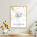 Santa Rosa California City Map Poster - GroovyGrove