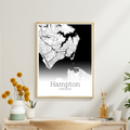 Hampton Virginia City Map Poster - GroovyGrove