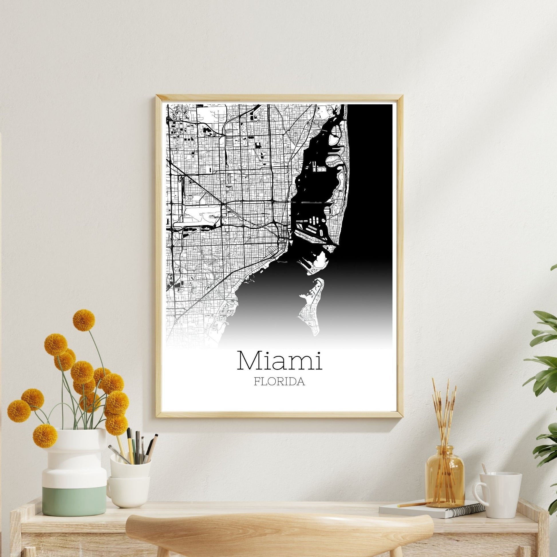 Miami Florida City Map Poster - GroovyGrove