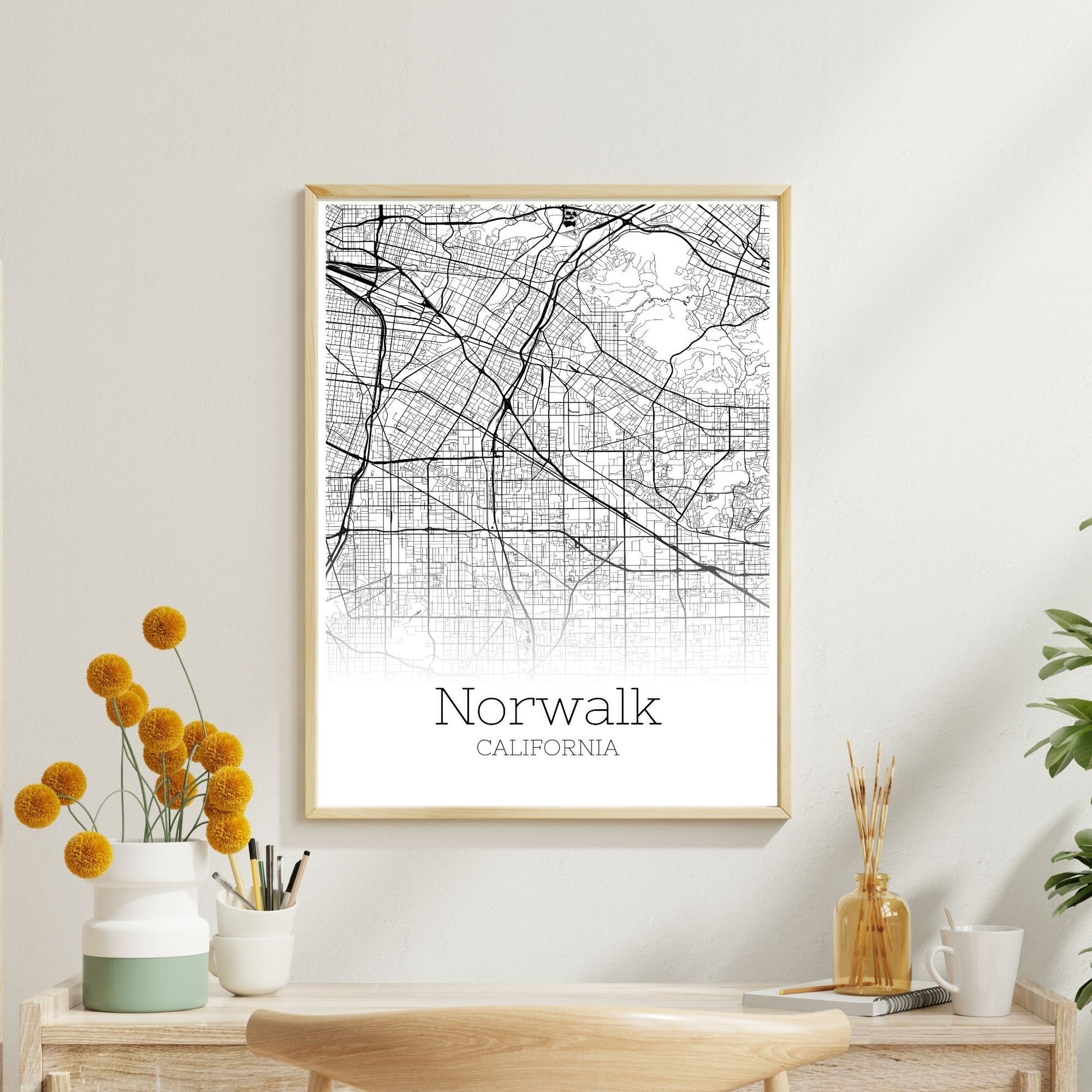 Norwalk California City Map Poster - GroovyGrove