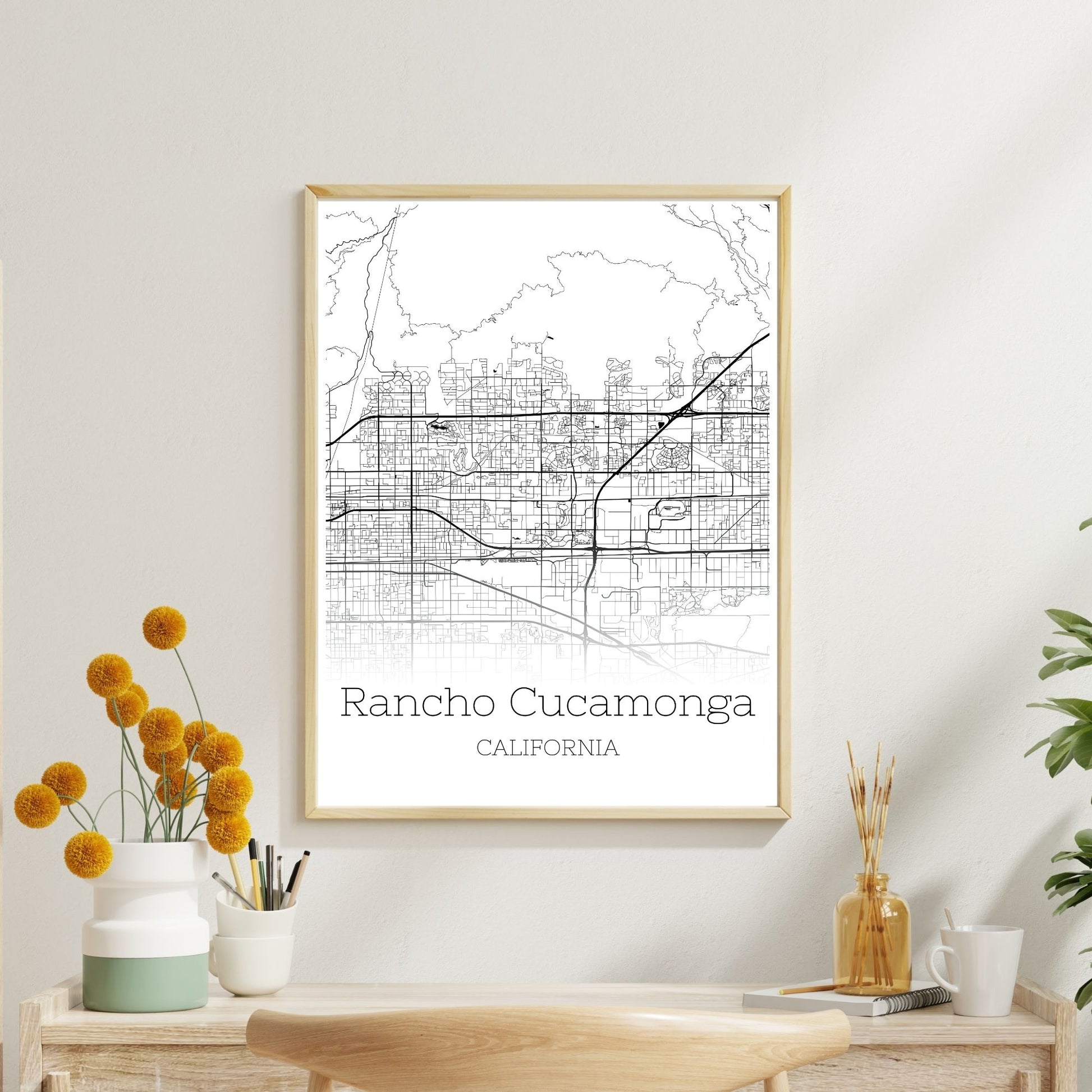 Rancho Cucamonga California City Map Poster - GroovyGrove