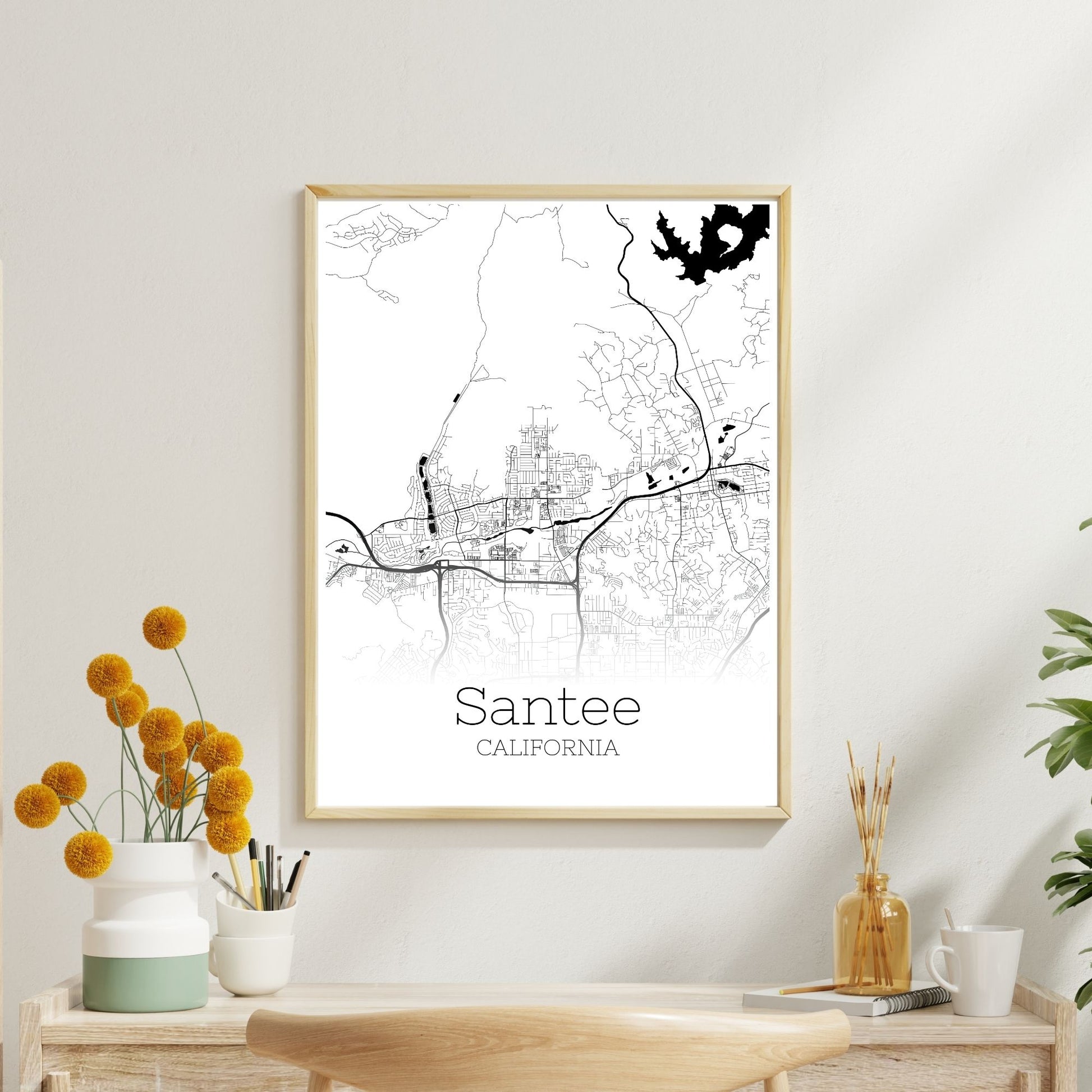 Santee California City Map Poster - GroovyGrove