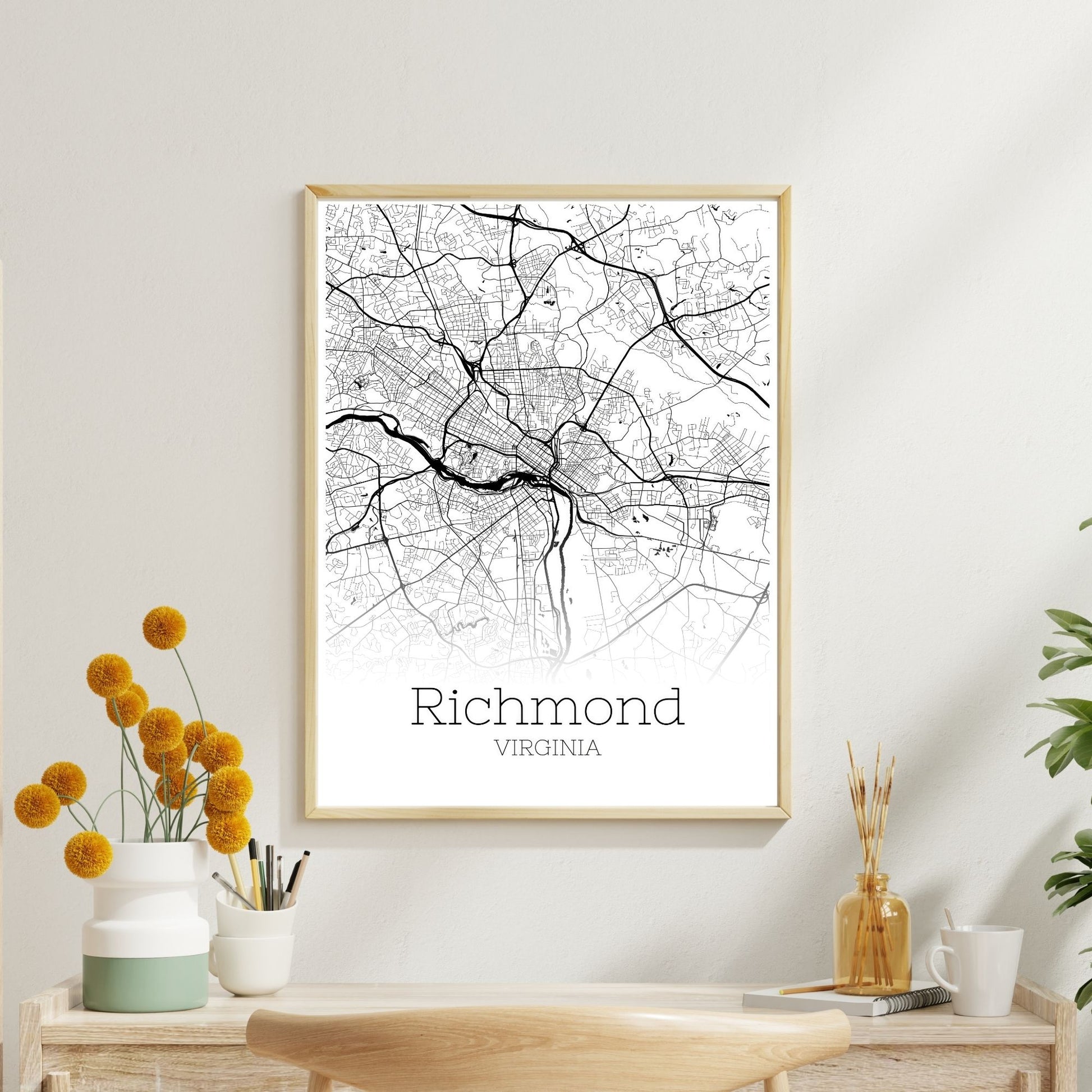 Richmond Virginia City Map Poster - GroovyGrove