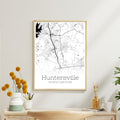 Huntersville North Carolina City Map Poster - GroovyGrove