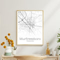 Murfreesboro Tennessee City Map Poster - GroovyGrove