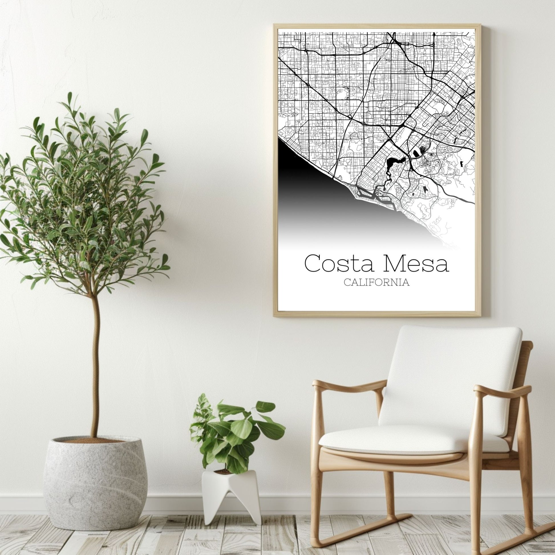 Costa Mesa California City Map Poster - GroovyGrove