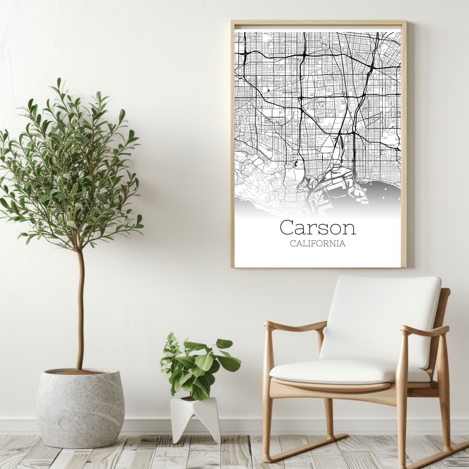 Carson California City Map Poster - GroovyGrove