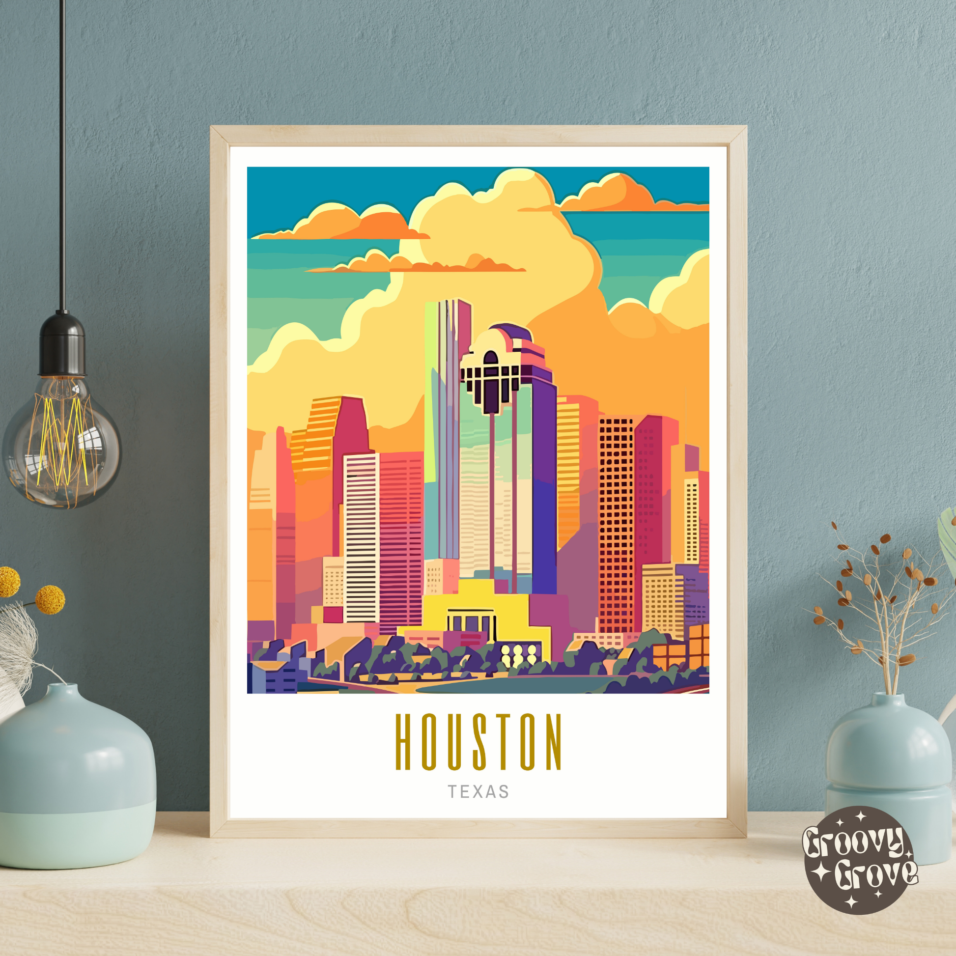 Houston Texas Poster - GroovyGrove