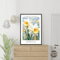 March Birthday Flower Market Poster - GroovyGrove