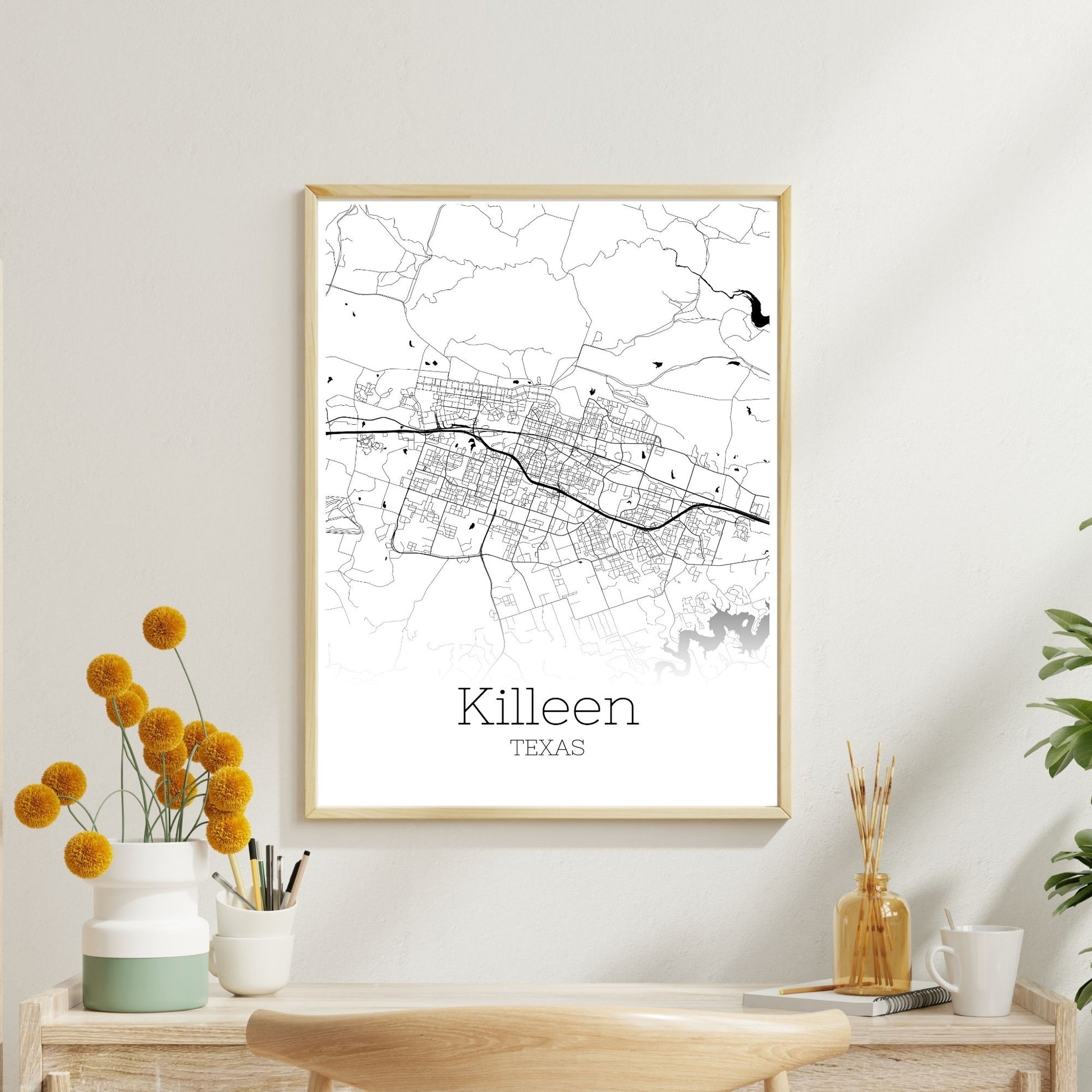 Killeen Texas City Map Poster - GroovyGrove