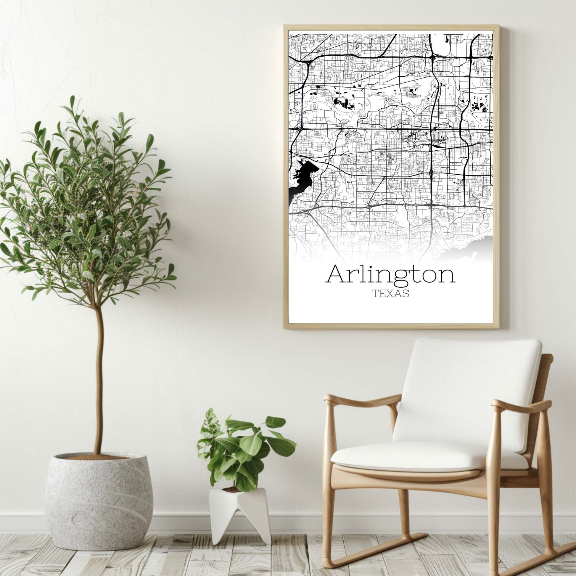 Arlington Texas Illinois City Map Poster - GroovyGrove