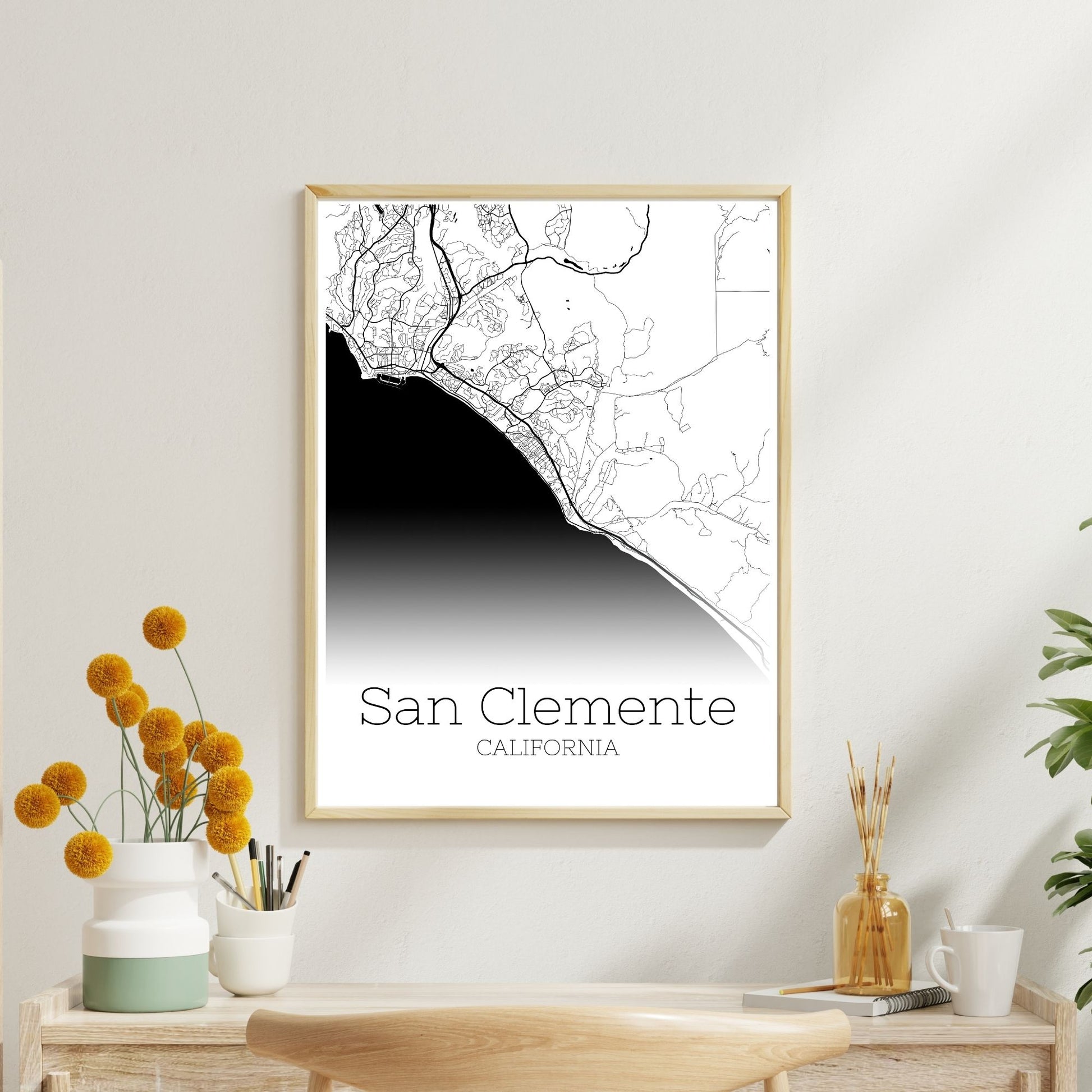 San Clemente California City Map Poster - GroovyGrove