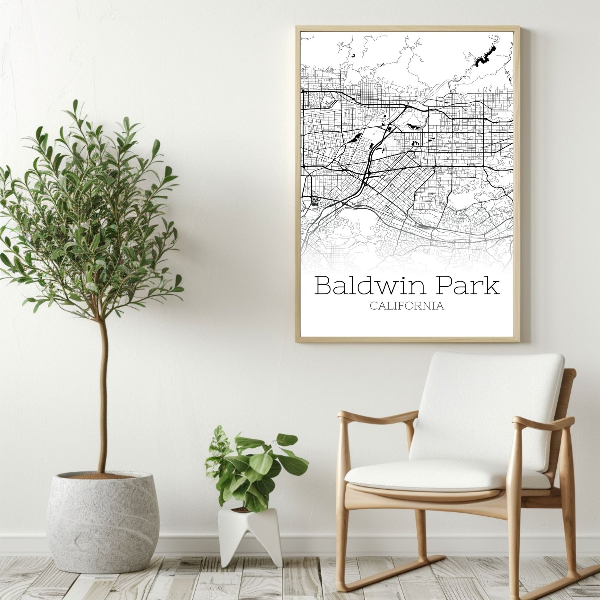 Baldwin Park California City Map Poster - GroovyGrove