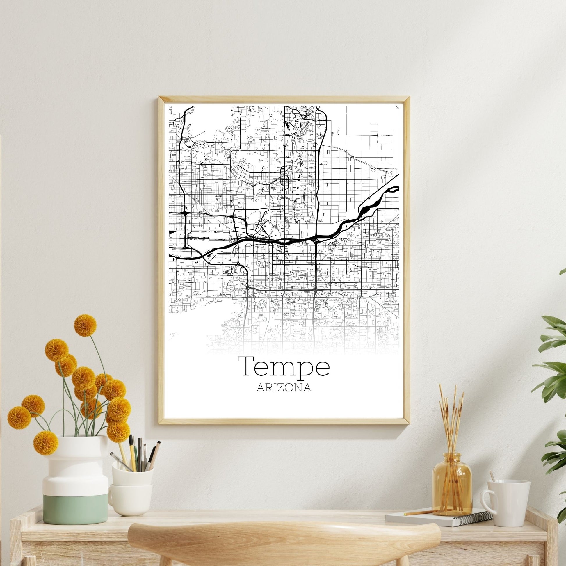 Tempe Arizona City Map Poster - GroovyGrove