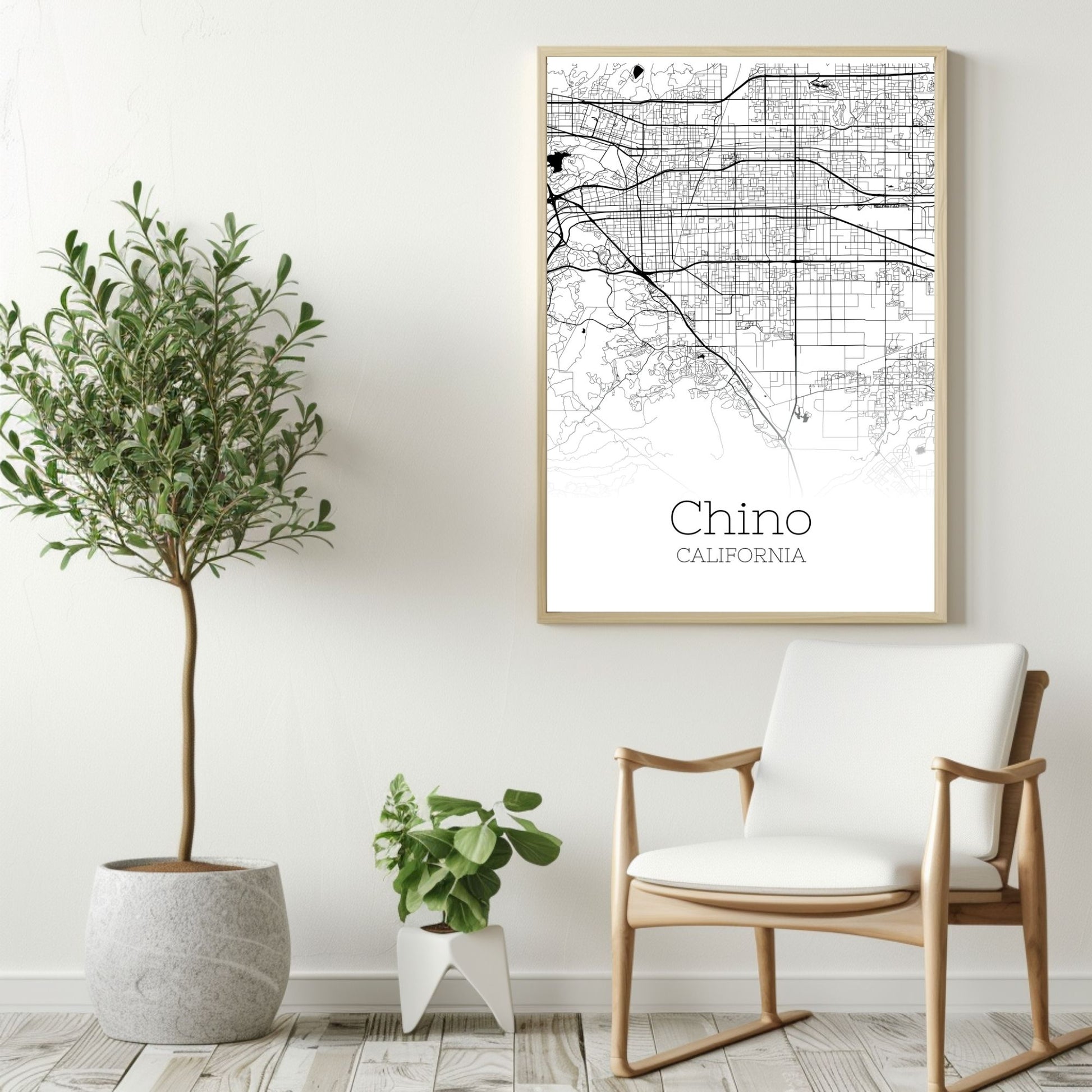 Chino California City Map Poster - GroovyGrove