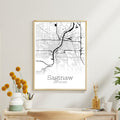 Saginaw Michigan City Map Poster - GroovyGrove