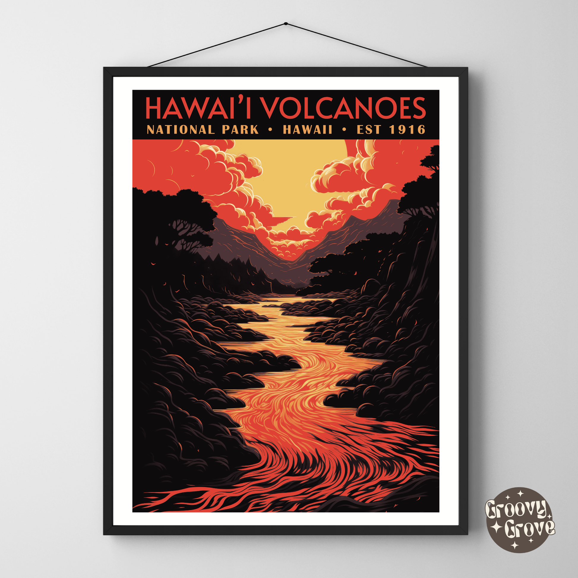 Hawaiʻi Volcanoes National Park Vintage Poster - GroovyGrove