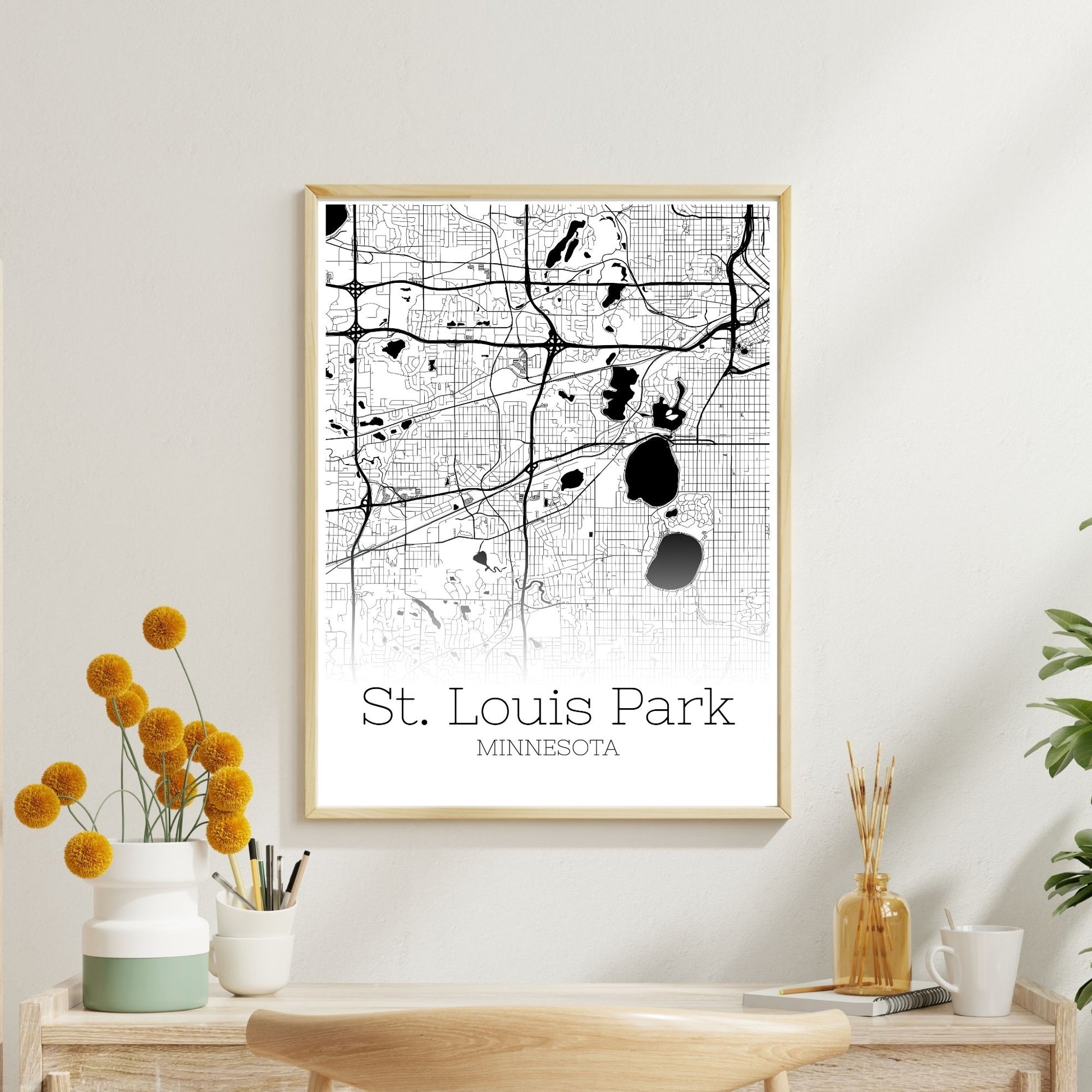 St. Louis Park Minnesota City Map Poster - GroovyGrove