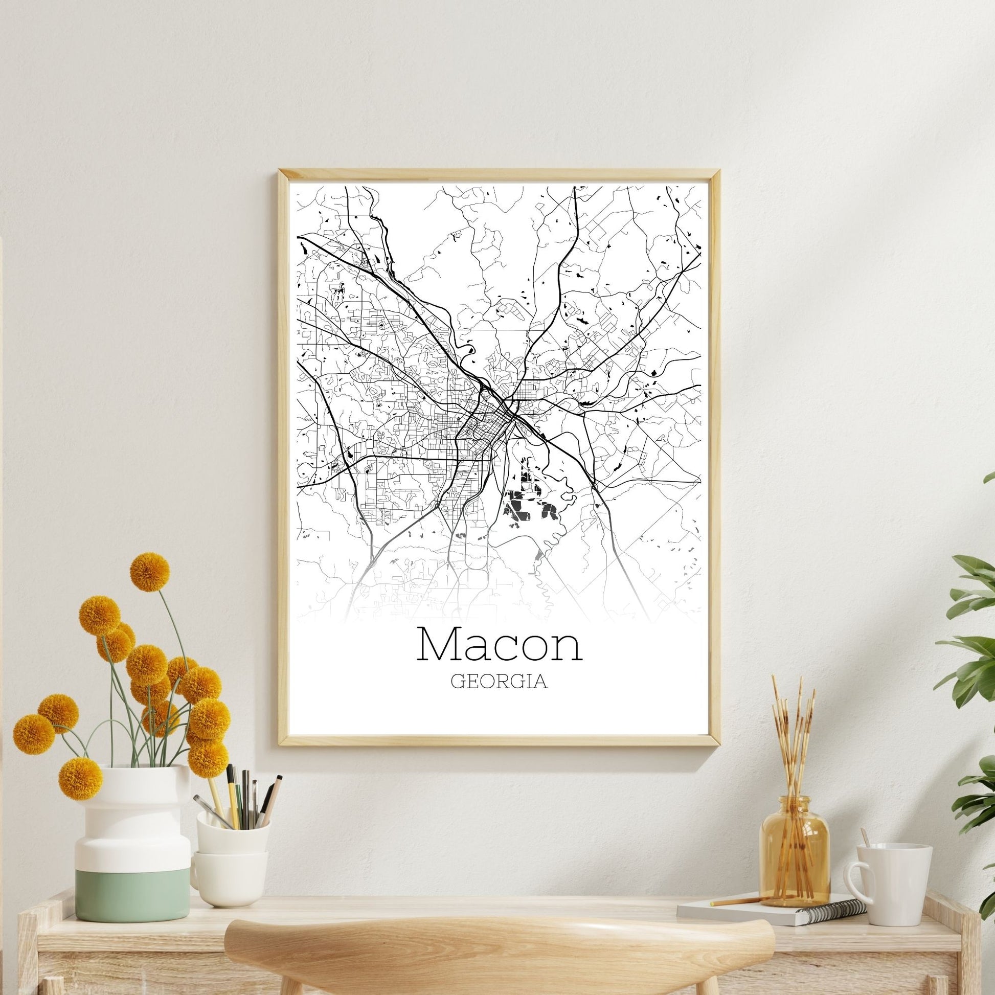 Macon Georgia City Map Poster - GroovyGrove