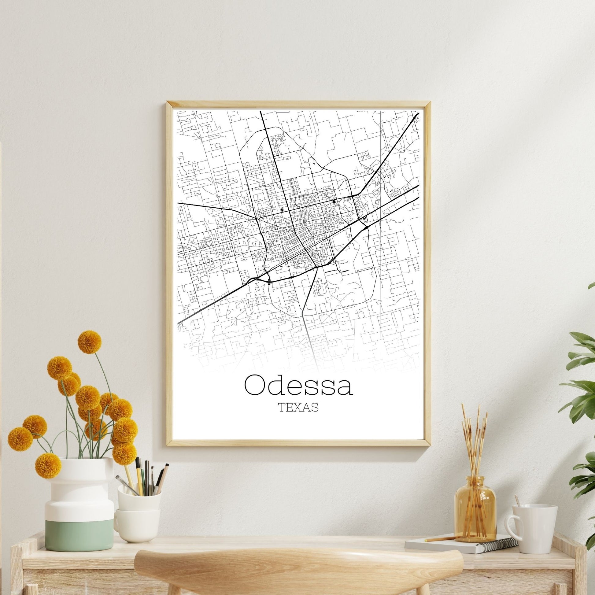 Odessa Texas City Map Poster - GroovyGrove