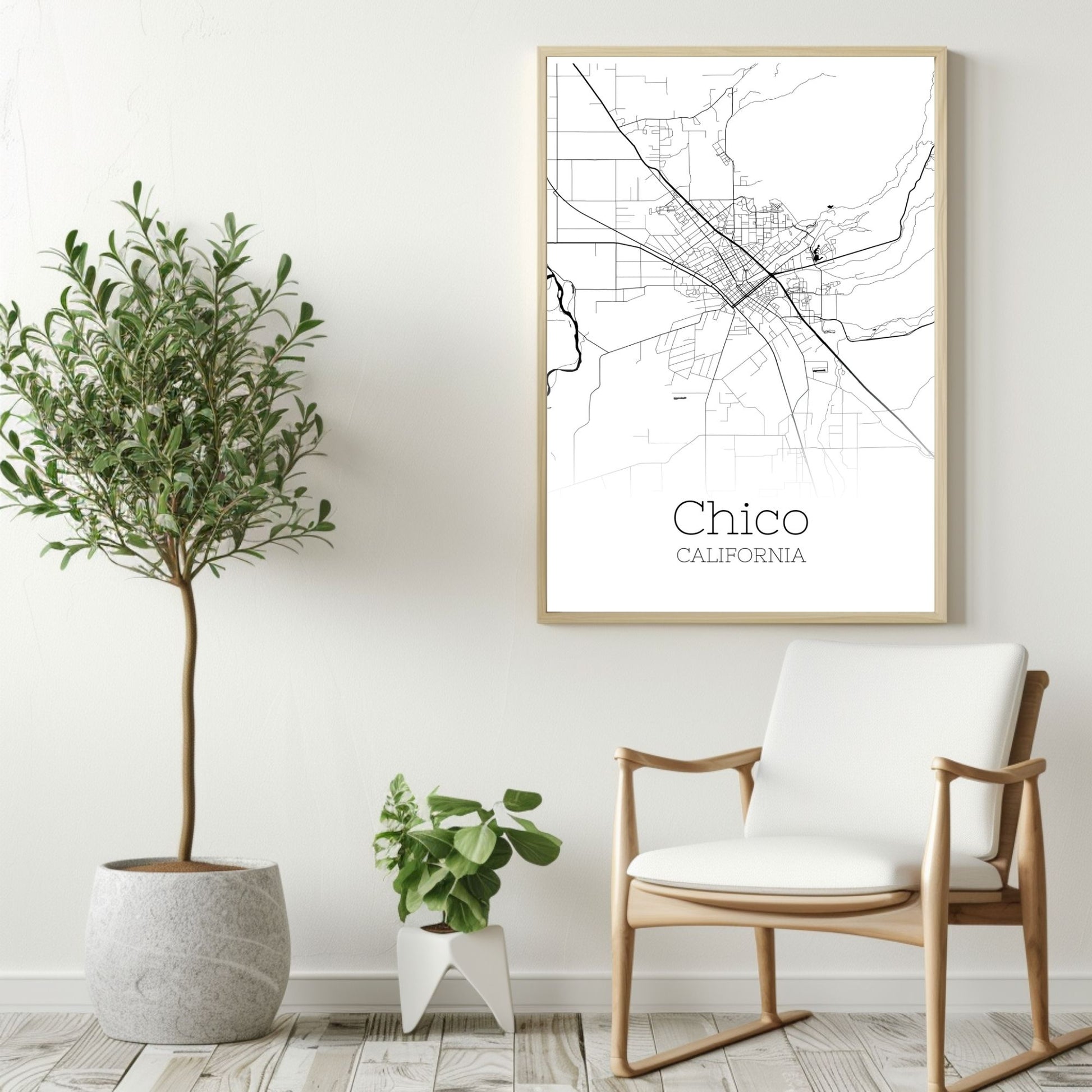 Chico California City Map Poster - GroovyGrove