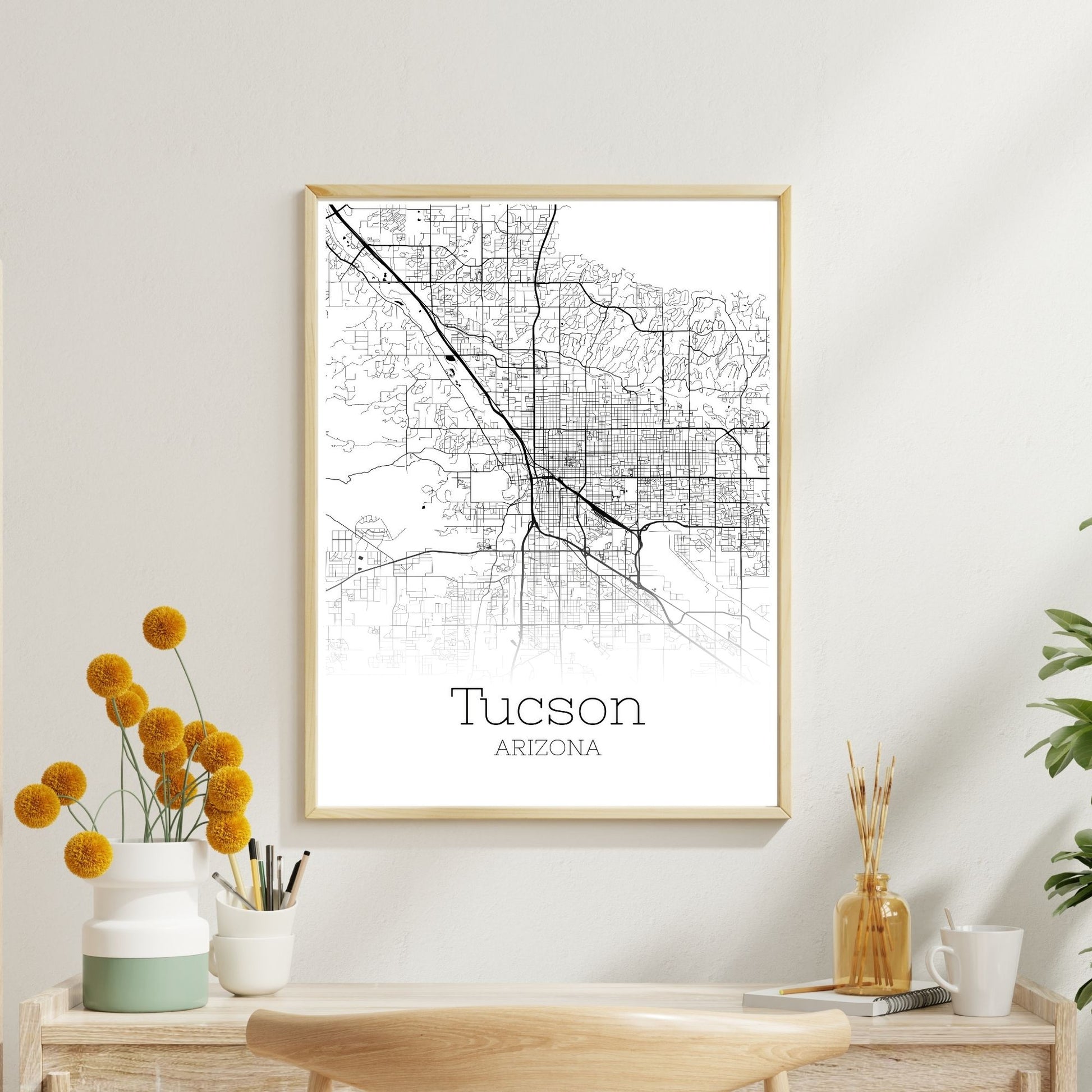 Tucson Arizona City Map Poster - GroovyGrove