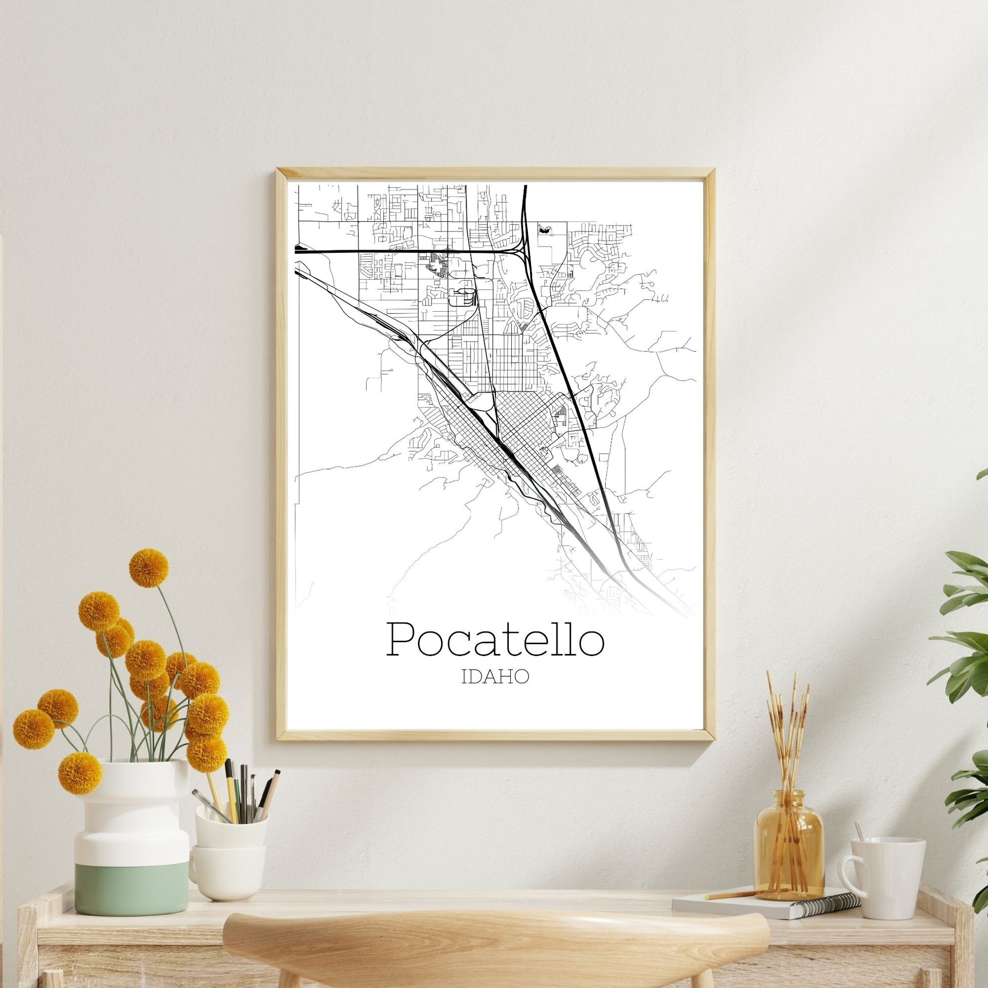 Pocatello Idaho City Map Poster - GroovyGrove