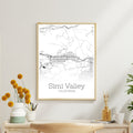 Simi Valley California City Map Poster - GroovyGrove