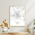 Tyler Texas City Map Poster - GroovyGrove