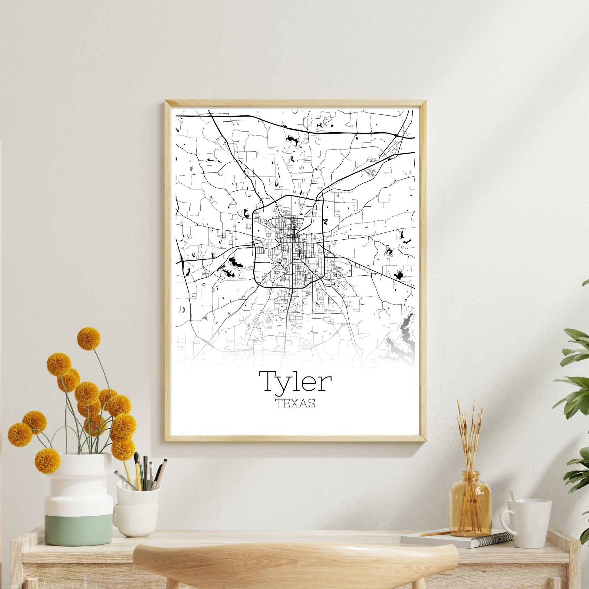 Tyler Texas City Map Poster - GroovyGrove